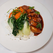 Load image into Gallery viewer, Introducing Our Gochujang Maple Chicken Meal
Looking for a flavorful and wholesome meal for your next gathering or busy weeknight? Our Gochujang Maple Chicken Breast is the perfect blend of sweet, spicy, and savory, paired with nutritious sides to fuel