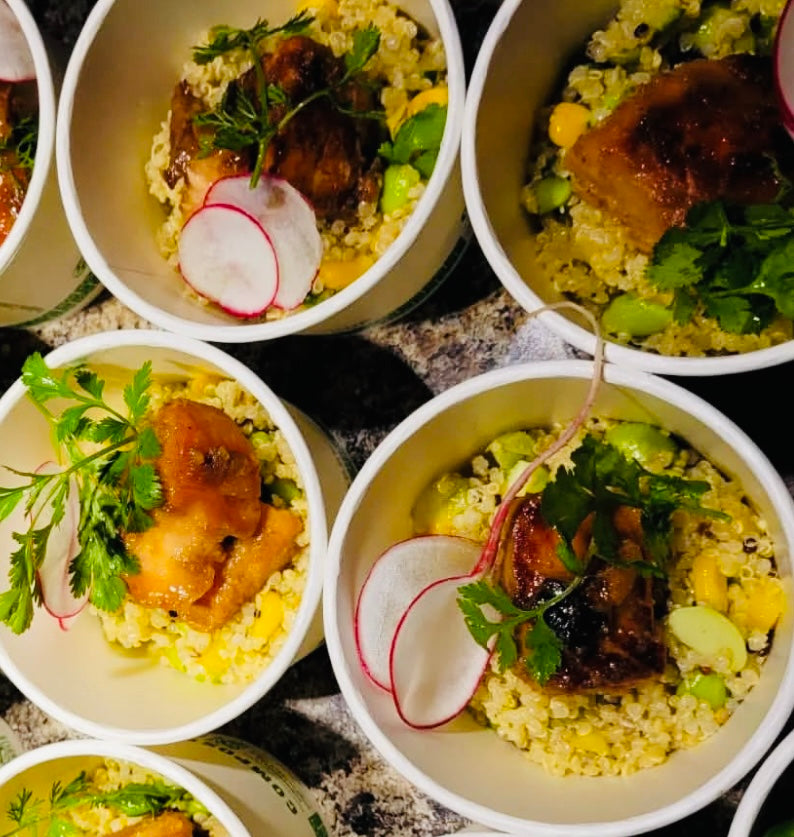 Miso salmon quinoa bowl